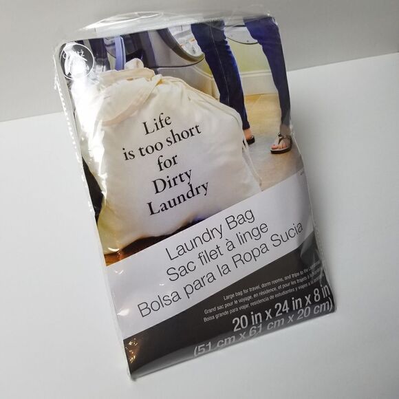 Large Laundry Bag w/ Drawstring & Long Handles - Picture 3 of 3